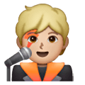 🧑🏼‍🎤 Emoji Cantante: Tono De Piel Claro Medio en Samsung One UI 6.1.
