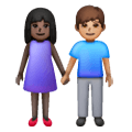 👩🏿‍🤝‍👨🏽 Emoji Mann und Frau halten Hände: dunkle Hautfarbe, mittlere Hautfarbe Samsung One UI 6.1.