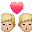 👨🏼‍❤️‍💋‍👨🏼 Emoji sich küssendes Paar - Mann: mittelhelle Hautfarbe, Mann: mittelhelle Hautfarbe Samsung One UI 6.1.