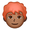 👨🏾‍🦰 Emoji Mann: mitteldunkle Hautfarbe, rotes Haar Samsung One UI 6.1.