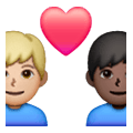 Émoji 👨🏼‍❤️‍👨🏿 Couple Avec Cœur - Homme: Peau Moyennement Claire, Homme: Peau Foncée sur Samsung One UI 6.1.