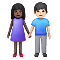 Emoji 👩🏿‍🤝‍👨🏻 Uomo E Donna Che Si Tengono Per Mano: Carnagione Scura E Carnagione Chiara su Samsung One UI 6.1.