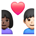 Émoji 👨🏿‍❤️‍👩🏻 Couple Avec Cœur - Homme: Peau Foncée, Femme: Peau Claire sur Samsung One UI 6.1.