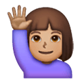 🙋🏽‍♀️ Emoji Mujer Con La Mano Levantada: Tono De Piel Medio en Samsung One UI 6.1.