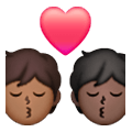 🧑🏾‍❤️‍💋‍🧑🏿 Emoji sich küssendes Paar: Person, Person, mitteldunkle Hautfarbe, dunkle Hautfarbe Samsung One UI 6.1.