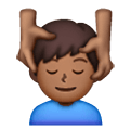 💆🏾‍♂️ Emoji Homem Recebendo Massagem Facial: Pele Morena Escura na Samsung One UI 6.1.