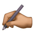 ✍🏽 Emoji schreibende Hand: mittlere Hautfarbe Samsung One UI 6.1.