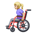 👩🏼‍🦽 Emoji Frau in manuellem Rollstuhl: mittelhelle Hautfarbe Samsung One UI 6.1.