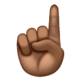 ☝🏾 Emoji nach oben weisender Zeigefinger von vorne: mitteldunkle Hautfarbe Samsung One UI 6.1.