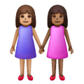 👩🏽‍🤝‍👩🏾 Emoji Duas Mulheres De Mãos Dadas: Pele Morena E Pele Morena Escura na Samsung One UI 6.1.