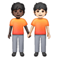 🧑🏿‍🤝‍🧑🏻 Emoji sich an den Händen haltende Personen: dunkle Hautfarbe, helle Hautfarbe Samsung One UI 6.1.