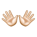 👐🏻 Emoji Manos Abiertas: Tono De Piel Claro en Samsung One UI 6.1.