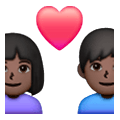👨🏿‍❤️‍👩🏿 Emoji Pareja Enamorada - Hombre: Tono De Piel Oscuro, Mujer: Tono De Piel Oscuro en Samsung One UI 6.1.