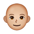 🧑🏼‍🦲 Emoji Erwachsener: mittelhelle Hautfarbe, Glatze Samsung One UI 6.1.