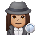 🕵🏽‍♀️ Emoji Detective Mujer: Tono De Piel Medio en Samsung One UI 6.1.