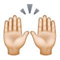 🙌🏻 Emoji zwei erhobene Handflächen: helle Hautfarbe Samsung One UI 6.1.
