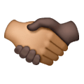 🫱🏽‍🫲🏿 Emoji Handschlag: mittlere Hautfarbe, dunkle Hautfarbe Samsung One UI 6.1.