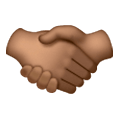 🤝🏾 Emoji Handschlag, mitteldunkle Hautfarbe Samsung One UI 6.1.