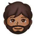 🧔🏾 Emoji  Pessoa: Pele Morena Escura E Barba na Samsung One UI 6.1.