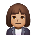 👩🏽‍💼 Emoji Oficinista Mujer: Tono De Piel Medio en Samsung One UI 6.1.