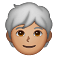 🧑🏽‍🦳 Emoji Erwachsener: mittlere Hautfarbe, weißes Haar Samsung One UI 6.1.