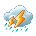 ⛈️ Emoji Nube Con Rayo Y Lluvia en Samsung TouchWiz Nature UX 2.