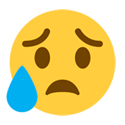 😥 Emoji Rosto Triste, Mas Aliviado na Twitter Twemoji 1.0.