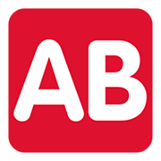 🆎 Emoji Großbuchstaben AB in rotem Quadrat Twitter Twemoji 1.0.