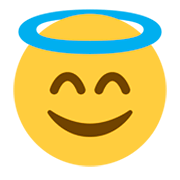 Emoji 😇 Faccina Con Sorriso E Aureola su Twitter Twemoji 1.0.
