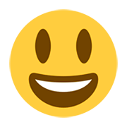 Emoji 😃 Faccina Con Un Gran Sorriso E Occhi Spalancati su Twitter Twemoji 1.0.