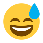 😅 Emoji grinsendes Gesicht mit Schweißtropfen Twitter Twemoji 1.0.