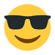 😎 Emoji lächelndes Gesicht mit Sonnenbrille Twitter Twemoji 1.0.