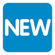🆕 Emoji Wort „New“ in blauem Quadrat Twitter Twemoji 1.0.