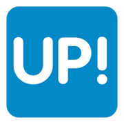 🆙 Emoji Schriftzug „UP!“ im blauen Quadrat Twitter Twemoji 1.0.