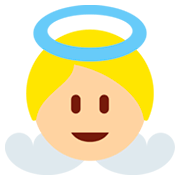 👼🏼 Emoji Bebé ángel: Tono De Piel Claro Medio en Twitter Twemoji 11.0.