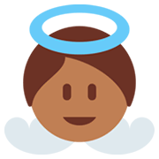 👼🏾 Emoji Bebé ángel: Tono De Piel Oscuro Medio en Twitter Twemoji 11.0.