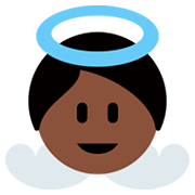 👼🏿 Emoji Bebé ángel: Tono De Piel Oscuro en Twitter Twemoji 11.0.