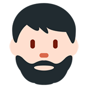 🧔🏻 Emoji Mann: helle Hautfarbe, Bart Twitter Twemoji 11.0.