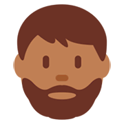 🧔🏾 Emoji Mann: mitteldunkle Hautfarbe, Bart Twitter Twemoji 11.0.