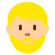 🧔🏼 Emoji Mann: mittelhelle Hautfarbe, Bart Twitter Twemoji 11.0.