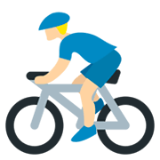 Émoji 🚴🏼 Cycliste : Peau Moyennement Claire sur Twitter Twemoji 11.0.