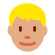 Émoji 👱🏽‍♂️ Homme Blond : Peau Légèrement Mate sur Twitter Twemoji 11.0.