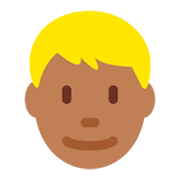 👱🏾‍♂️ Emoji Mann: mitteldunkle Hautfarbe, blond Twitter Twemoji 11.0.