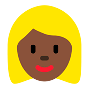 Emoji 👱🏿‍♀️ Donna Bionda: Carnagione Scura su Twitter Twemoji 11.0.