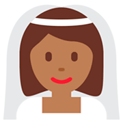 👰🏾 Emoji Person mit Schleier: mitteldunkle Hautfarbe Twitter Twemoji 11.0.