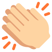 👏🏼 Emoji klatschende Hände: mittelhelle Hautfarbe Twitter Twemoji 11.0.