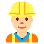 👷🏼 Emoji Bauarbeiter(in): mittelhelle Hautfarbe Twitter Twemoji 11.0.