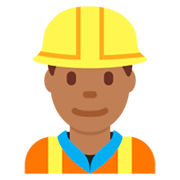 👷🏾 Emoji Bauarbeiter(in): mitteldunkle Hautfarbe Twitter Twemoji 11.0.