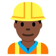 👷🏿 Emoji Trabalhador De Construção Civil: Pele Escura na Twitter Twemoji 11.0.