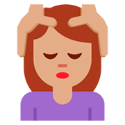 💆🏽 Emoji Person, die eine Kopfmassage bekommt: mittlere Hautfarbe Twitter Twemoji 11.0.